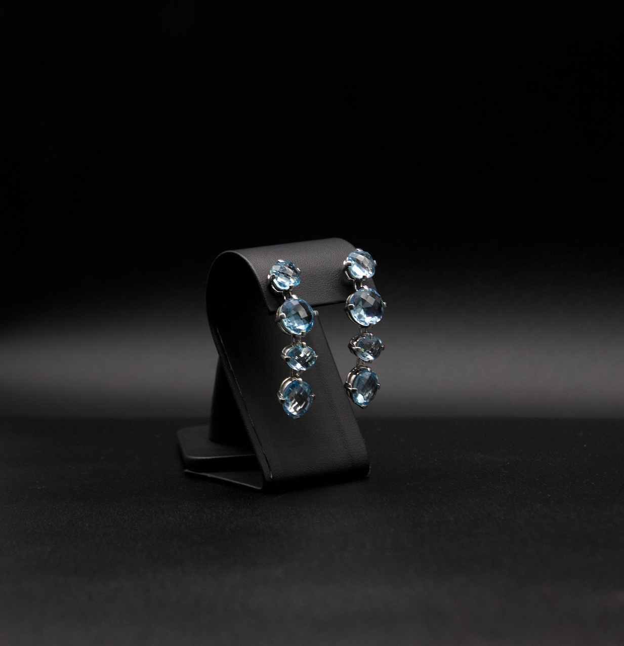 Aretes de plata con piedras preciosas Aguamarina