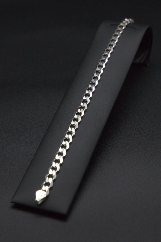 Pulso barbada diamantada de plata